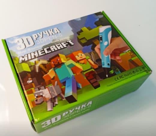 3D pen 5 ручка з дисплеєм MINECRAFT 7711, блакитна, фото 1