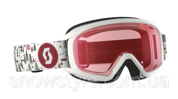 Дитяча гірськолижна маска Scott Witty Junior White/Pink лінза S2 Single Amplifier, фото 1