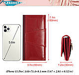 Гаманець жіночий з натуральної шкіри. Жіноче Портмоне. Шкіряний жіночий гаманець клатч Червоний, фото 4