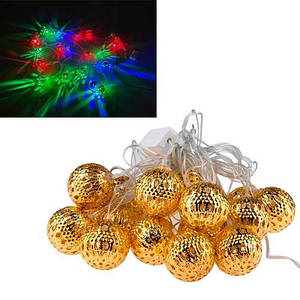 Гірлянда світлодіодна новорічна кольорова металеві Кульки 20 LED 3м