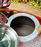 Чайник зі свистком 3 л мармурове покриття Edenberg EB-8843 Чайник для індукційної плити Чайник газовий, фото 7