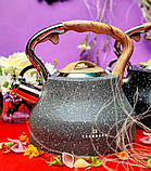 Чайник зі свистком 3 л мармурове покриття Edenberg EB-8843 Чайник для індукційної плити Чайник газовий, фото 5