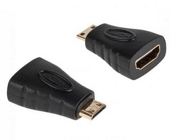 Перехідник штекер miniHDMI - гніздо HDMI, gold, пластик