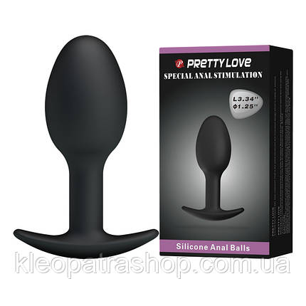 Анальна пробка Pretty Love Heavy Balls Silicone Butt Plug 1, фото 2