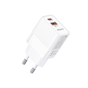 Мережевий зарядний пристрій для телефона PD 20W&QC3.0 18 W для USB A + Type-C швидке заряджання смартфона