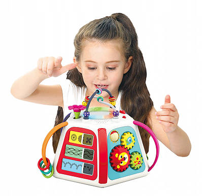Дитячий розвиваючий куб музичний центр бізіборд для логічного розвитку невгамовних малят від 18 місяців ігри та веселі завдання