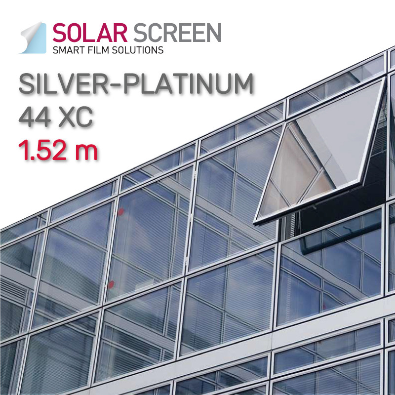 Сонцезахисна срібляста зовнішня плівка Solar Silver Screen-Platinum 44 XC, світлопропускання 52% 1.52 м