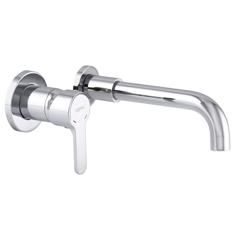 Кран для раковини одновентильний настінка прихований ZERIX LR1003-1 LL1209 хром латунь 128787, фото 1