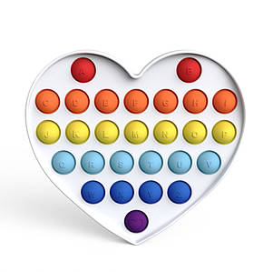 Антистрес іграшка Pop It Біле серце пупирка 5073 ID 4156862