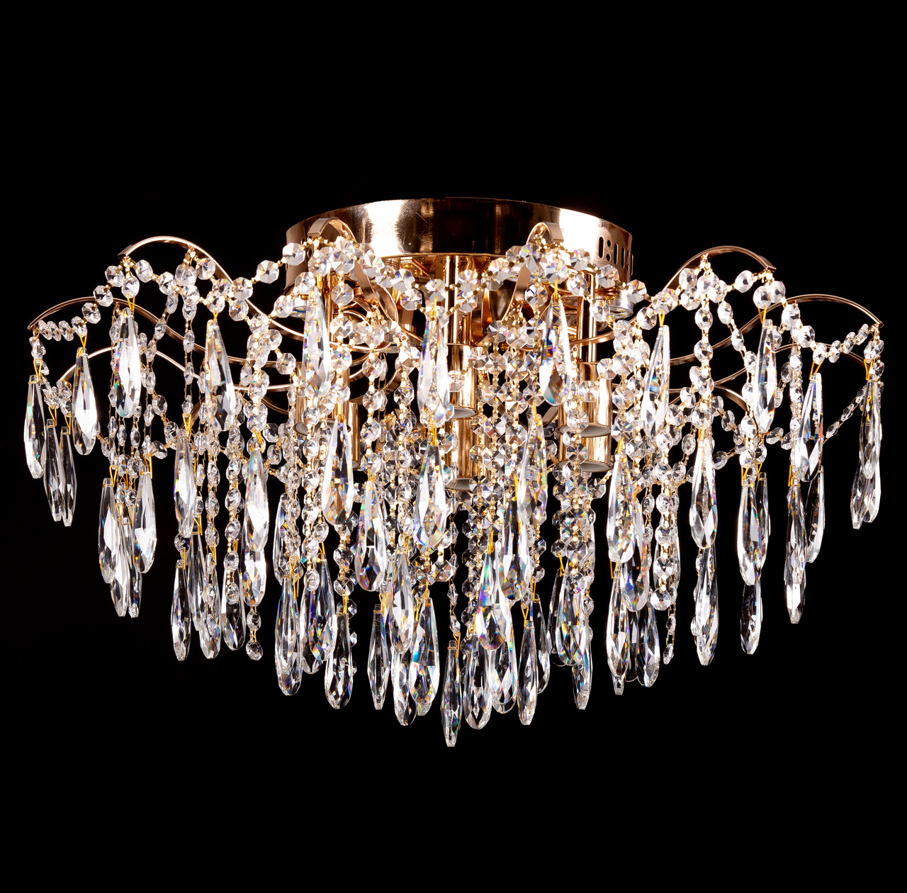 Люстра кришталева золото D540*H400 E27+LED