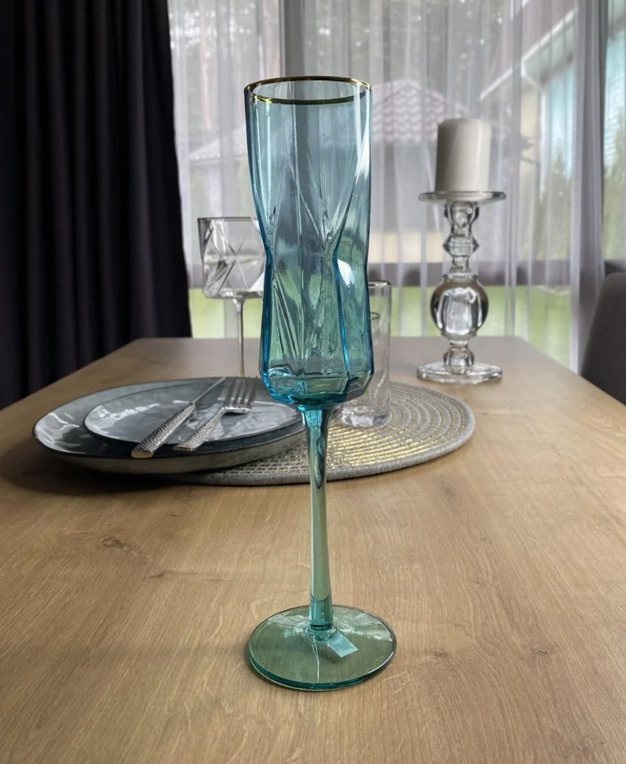 Келих для шампанського OLens Блакитна Геометрія OLGS1001-1 250 мл ID 4074587