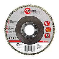 Диск шліфувальний пелюстковий 115 x 22 мм зерно K80 INTERTOOL BT-0108