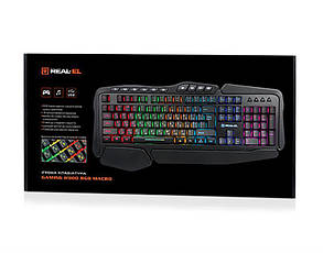 Клавіатура REAL-EL Gaming 8900 RGB Macro Black USB (D), фото 2