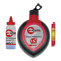 Комплект: шнур відбивний, коректор 115 г. і шнуровий рівень INTERTOOL MT-2505