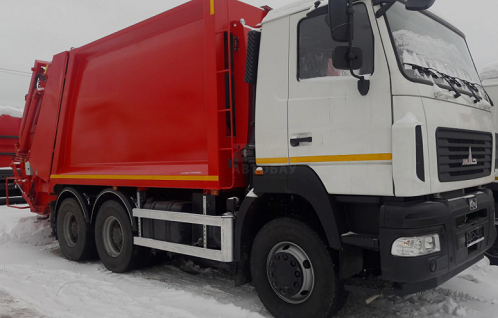 Сміттєвоз 20 м3 із заднім механічним завантаженням на шасі МАЗ 6310, фото 2