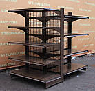 Торгові двосторонні (острівні) стелажі «Колумб» 150х100 см., коричневі, Б/у, фото 8