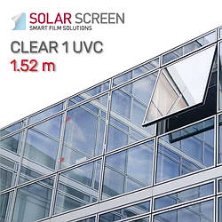 Сонцезахисна зовнішня прозора плівка Solar Clear Screen 1 UVC (Анти-УФ), світлопропускання 90% 1.52 м
