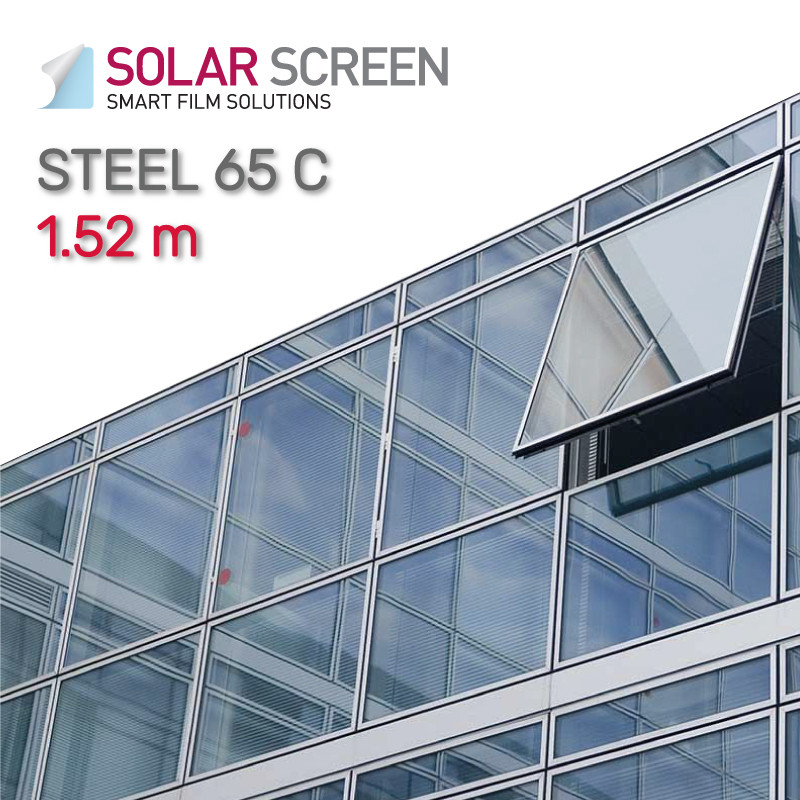Сонцезахисна інтер'єрна нейтральна плівка Solar Screen Steel 65 C, світлопропускання 43% 1.52 м, фото 1