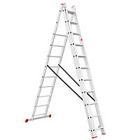 Лестница алюминиевая, 3-х секционная, универсальная, раскладная, 3*11 ступеней, 6.7 м INTERTOOL LT-0311