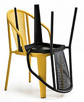 Металеве крісло Сицилія Loft чорне, Стільці штабельовані по 30 шт., фото 3