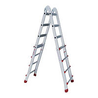 Драбина з алюмінію, універсальна розкладна, телескопічна 4*4 сходинки INTERTOOL LT-2044
