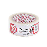 Скотч прозорий 48 мм*100 м*52 мкм INTERTOOL KT-0903