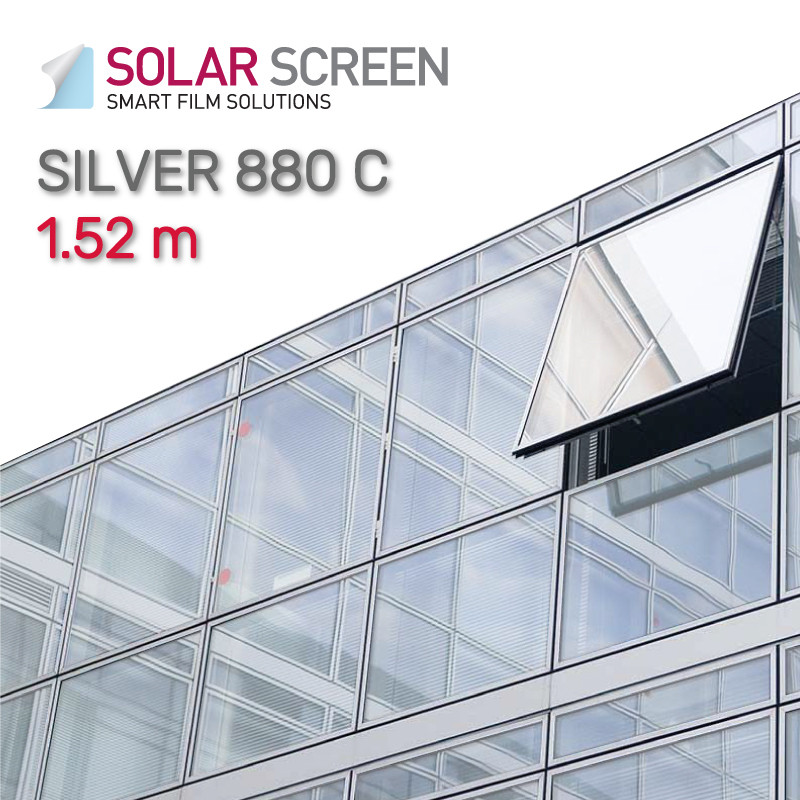 Захисна срібляста комбінована плівка Solar Screen Silver 880 C 230 мкр. світлопроникність 14% 1.524 м, фото 1