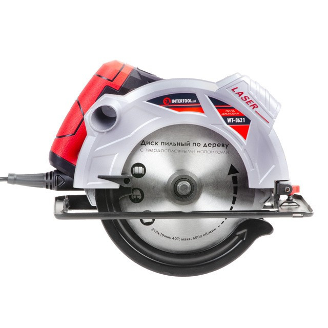 Пила дискова 1800 Вт, 5000об/хв, кут 90-45, глибина розпилювання 73-48 мм, диск 210 мм*30 мм, 40 зубів, лазер, фото 1