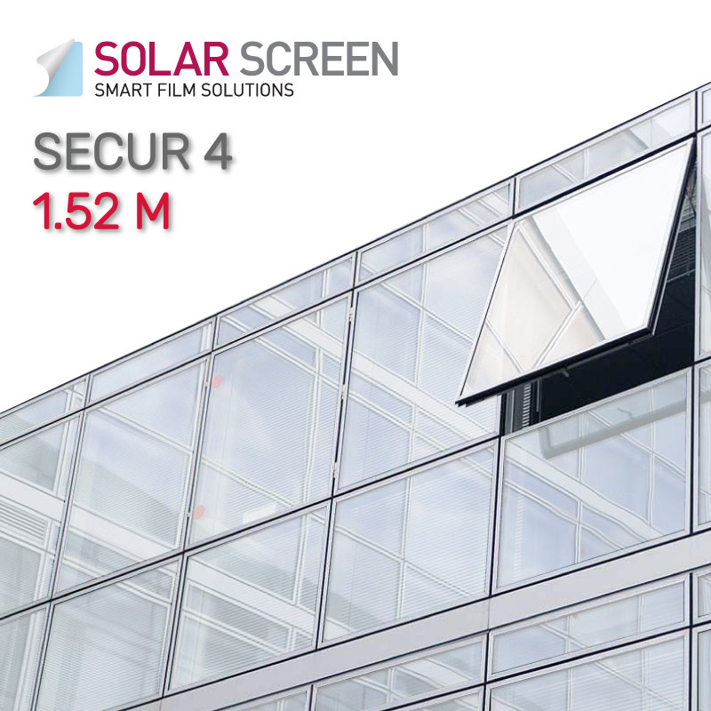 Захисна спеціалізована прозора плівка Solar Screen Secur 4, 125 мкр. світлопроникність 85% 1.524 м, фото 1
