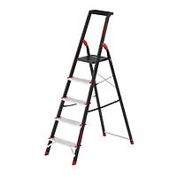 Драбина 5 сходинок, сталевий профіль, 457х893х1568 мм, 150 кг INTERTOOL LT-0055