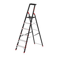 Драбина 6 сходинок, лоток для інвентарю, 481*1138*1787 мм, 150 кг INTERTOOL LT-0056