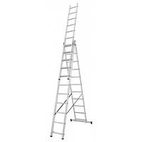 Алюминиевая трехсекционная лестница KRAUSE Corda (3х11 ступеней)