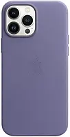 Кожаный чехол для iPhone 13 Pro Max Apple Leather Case with MagSafe (Wisteria) Сиреневый