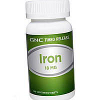 Залізо GNC Iron 18 mg 100 вег таблеток