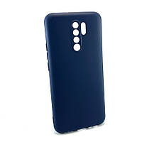 Чехол для Xiaomi Redmi 9 накладка бампер противоударный Soft Case силиконовый темно-синий