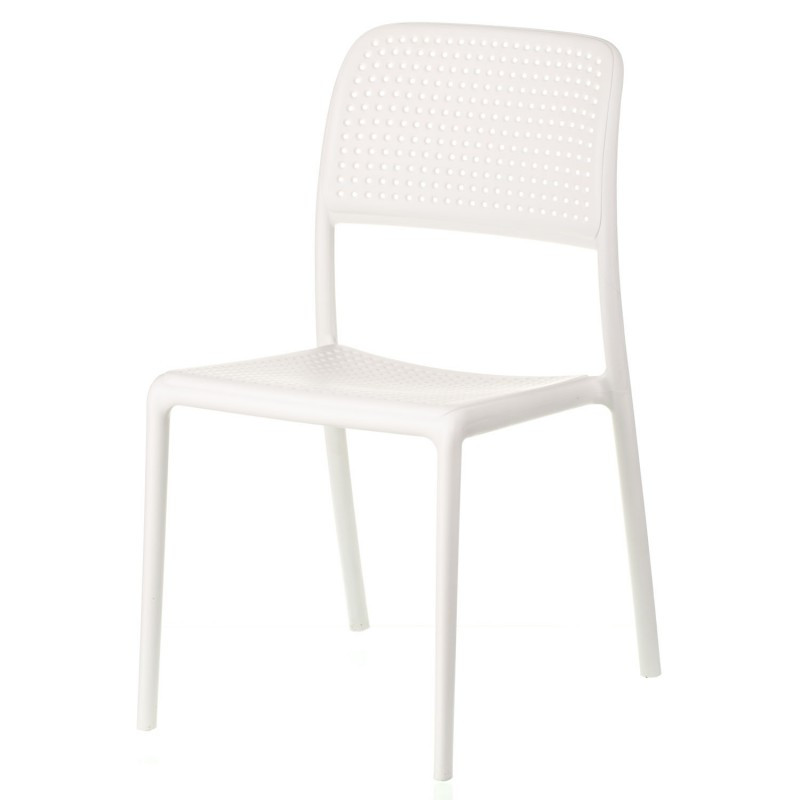 Пластиковий стілець Aurora білий 86х45х45 см міцний моноліт-каркас для кафе