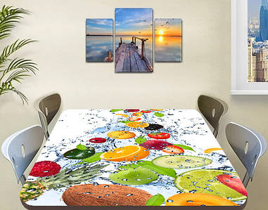 Вінілова наклейка на стіл Фрукти та ягоди 60 х 100 см