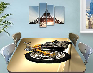 Вінілова наклейка на стіл Мотоцикл 60 х 100 см