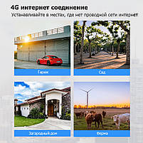 4G камера відеоспостереження SE22 на сонячній батареї 15 000мАг бездротова gsm вулична автономна з сім карткою, фото 4