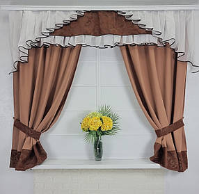 Кухонний набір штор "Ніколь" Шоколад