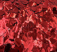Фольгированные конфетти сердечки красные 15мм 50грамм