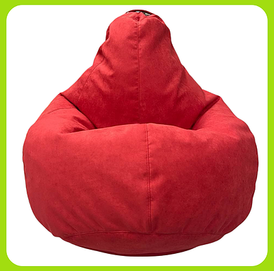 Крісло-мішок груша "Грушевич" м'яке підліткове для будинку, на вулиці, в кафе 90х120 см аліканте велюр червоне