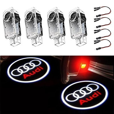 Підсвітка у двері з логотипом Audi (Ауді). Комплект 4 плафони