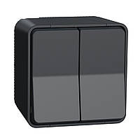 Вимикач накладний 2кл перемикач IP55 чорний Mureva Schneider MUR35022