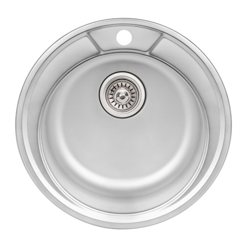 Кухонна мийка Qtap D490 0,8 мм Satin (QTD490SAT08)