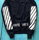 Світшот з білим логотипом off white | чорна кофта офф вайт, фото 3