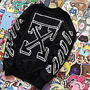 Світшот off white 3D | чорна стильна кофта офф вайт, фото 2