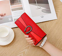 Женский кошелек клатч с подковой экокожа, стильный портмоне для девушек Подкова Красный "Lv"