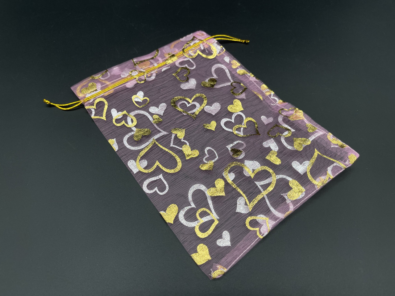 Подарункові мішечки для ювелірних прикрас з органзи. Колір рожевий. 15х20см, фото 1