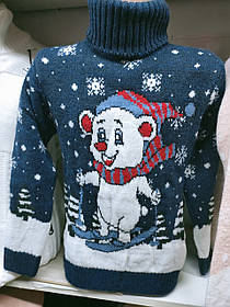 Детский Новогодний Свитер Шерстяной Новогодние Рождественские теплые свитера для детей